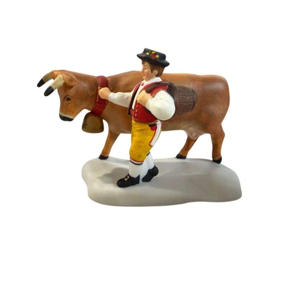 Dept 56 Leading the Bavarian Cow 56214 Alpine Christmas Village in box